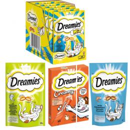 Dreamies Snacks zum Sonderpreis! - 12 x 10 g Creamy Huhn + 2 x 60 g Lachs & Käse + 2 x 60 g Klassik Thunfisch + 2 x 60 g Klassik Lachs