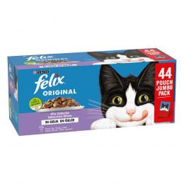 Felix Original Mix in Gelee 44 x 85 g - Mixpaket (Lachs, Thunfisch, Rind, Huhn)