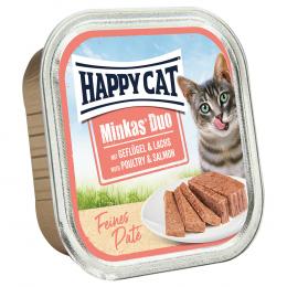 Happy Cat Minkas Duo Feines Paté - Geflügel & Lachs 16 x 100 g