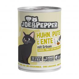 Joe & Pepper Cat Huhn, Pute & Ente mit Erbsen 6x400g