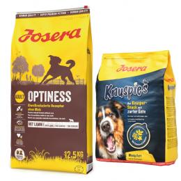 Josera Kombi-Paket: 12,5 kg Adult Trockenfutter + 3 x 900 g Knuspersnacks - Optiness 12,5 kg + Knuspies 3 x 900 g