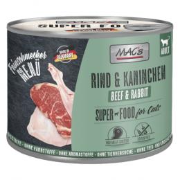 MAC´s Cat Feinschmecker 6 x 200 g - Rind & Kaninchen