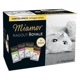 Miamor Ragout Royale - gemischtes Paket Katzenfutter - 12 x 100 g Soße (Geflügelvielfalt)