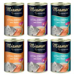 Miamor Trinkfein Vitaldrink 6 x 135 ml - Mixpaket (Huhn, Thunfisch & Ente)