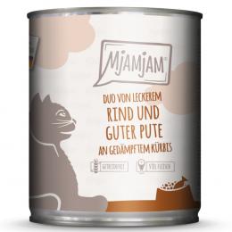 Angebot für MjAMjAM Duo 6 x 800 g - leckeres Rind & gute Pute an gedämpftem Kürbis - Kategorie Katzenfutter & Zubehör / Katzenfutter nass / MjAMjAM / Adult.  Lieferzeit: 1-2 Tage -  jetzt kaufen.