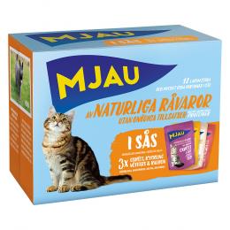 Mjau Cat Pouch 12 x 85 g - Mixpaket Fleisch Menü in Soße (4 Sorten)
