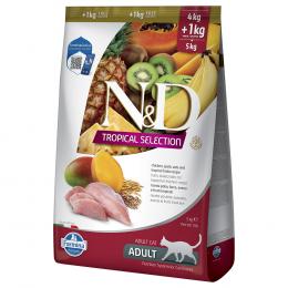N&D Cat Tropical Selection mit Huhn - Sparpaket: 2 x 5 kg (4 + 1 kg)