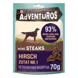 Purina AdVENTuROS Mini Steaks Hundeleckerli getreidefrei mit Hirsch 3x70g