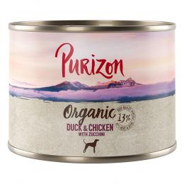 Purizon 6 x 140 g / 200 g / 300 g zum Probierpreis - Organic Ente und Huhn mit Zucchini (6 x 200 g)