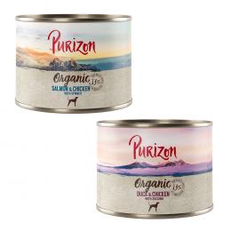Purizon 6 x 140 g / 200 g / 300 g zum Probierpreis - Organic Mixpaket: 3 x Ente mit Huhn, 3 x Lachs mit Huhn (6 x 200 g)