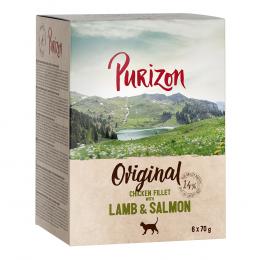 Purizon 6 x 70g/85g zum Probierpreis! - Original: Hühnerfilet mit Lachs & Lamm 6x70g