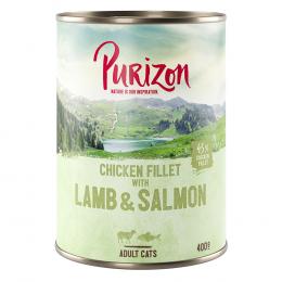 Angebot für Purizon Adult 6 x 400 g - getreidefrei - Hühnerfilet mit Lachs & Lamm - Kategorie Katze / Katzenfutter nass / Purizon / Adult.  Lieferzeit: 1-2 Tage -  jetzt kaufen.