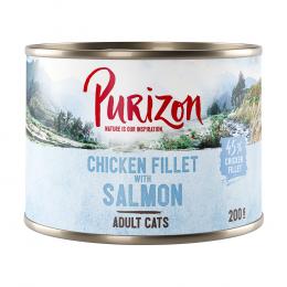 Purizon Original 12 x 200 g - getreidefrei - Adult: Hühnerfilet mit Lachs