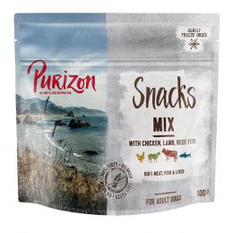 Purizon Snack Sparpaket 3 x 100 g zum Sparpreis - Mix (Huhn, Lamm, Fisch, Rind)