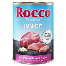 Rocco Junior 6 x 400 / 800 g 6 x 400 g: Pute mit Kalbsherzen und Reis