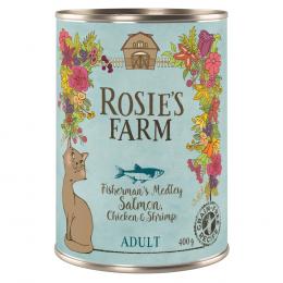 Rosie's Farm Adult 12 x 400 g zum Sonderpreis! - Lachs & Huhn mit Garnelen