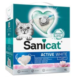 Sanicat Active White Lotus Flower Katzenstreu -Sparpaket 3 x 6 l