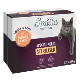 Smilla Frischebeutel Sterilised Häppchen mit Gemüse - Lachs und Karotten (24 x 85 g)