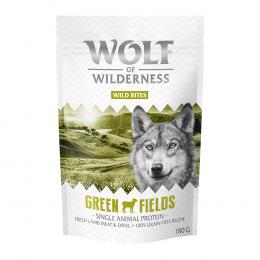 Sparpaket 3 x 180 g: Wolf of Wilderness Snack - Wild Bites - Green Fields - Lamm (Monoprotein)