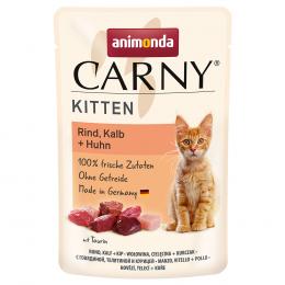 Sparpaket animonda Carny Kitten Pouch 24 x 85 g - Rind, Kalb + Huhn