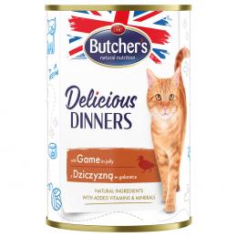 Sparpaket Butcher's Delicious Dinners Katze 48 x 400 g - mit Wild