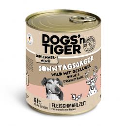 Sparpaket Dogs'n Tiger Schlemmermenü für Hunde 12 x 800 g - Wild mit Geflügel, Birne, Hirse und Esskastanie