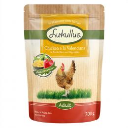 Angebot für Sparpaket Lukullus Frischebeutel 48 x 300 g - Huhn in Paella-Reis und Gemüse - Kategorie Hund / Hundefutter nass / Lukullus Naturkost / Lukullus Sparpakete.  Lieferzeit: 1-2 Tage -  jetzt kaufen.