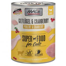 Sparpaket MAC´s Cat 24 x 800 g - Mixpaket (Geflügel, Rind & Cranberry / Ente, Pute, Huhn)