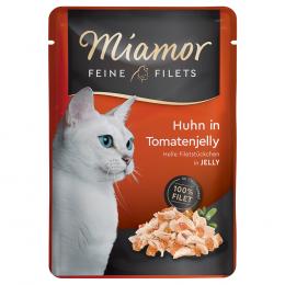 Sparpaket Miamor Feine Filets 24 x 100 g Katzenfutter - Huhn & Tomate