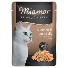 Sparpaket Miamor Feine Filets 24 x 100 g Katzenfutter - Thunfisch in Lachsjelly