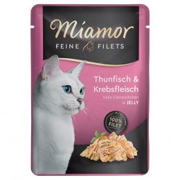 Sparpaket Miamor Feine Filets 24 x 100 g Katzenfutter - Thunfisch & Krebs