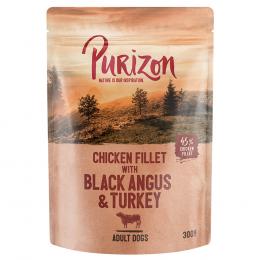 Sparpaket Purizon 24 x 140g/200g/300 g zum Sonderpreis - Hühnerfilet mit Black Angus & Truthahn, Süßkartoffel und Cranberry 300g