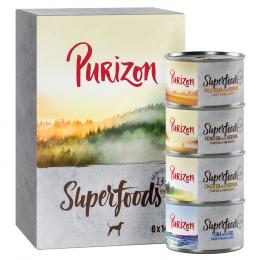 Sparpaket Purizon 24 x 140g/200g/300 g zum Sonderpreis - Superfoods: Mixpaket (8xHuhn, 8xThunfisch, 4xWildschwein, 4xWild) 140g