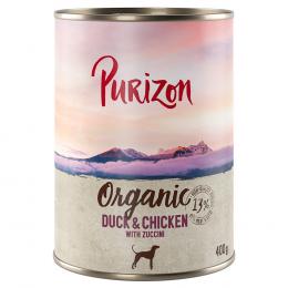 Sparpaket Purizon 24 x 400 g zum Sonderpreis - Organic: Ente und Huhn mit Zucchini