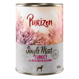 Sparpaket Purizon Single Meat 24 x 400 g - Pute mit Heidekrautblüten