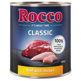 Sparpaket Rocco Nassfutter Classic 24 x 800g - Rind mit Huhn