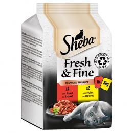 Sparpaket Sheba Fresh & Fine Frischebeutel 72 x 50 g Katzenfutter - Feine Vielfalt