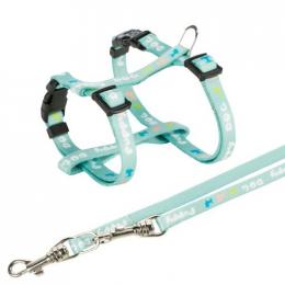 Trixie Harness Welpen Mit 2,00 M Correa Junior Mint 23-34X0,8 Cm