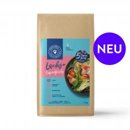 Trockenfutter Superfood Lachs mit Dill, Spinat, Fenchel, Spargel & Tomate für Hunde - Sparpaket 2x6kg