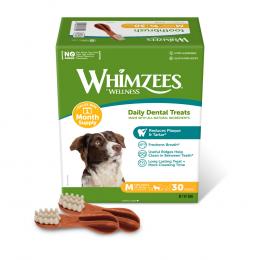 Whimzees by Wellness Hundesnacks zum Sonderpreis! - Monthly Toothbrush Box: Größe M: für mittelgroße Hunde (900 g, 30 Stück)