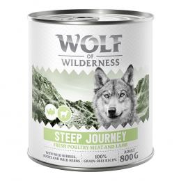 Angebot für Wolf of Wilderness Adult - mit viel frischem Geflügel 6 x 800 g - Steep Journey - Geflügel mit Lamm - Kategorie Hund / Hundefutter nass / Wolf of Wilderness / Expedition.  Lieferzeit: 1-2 Tage -  jetzt kaufen.