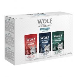 Wolf of Wilderness Adult - Mixpaket - Pouch 12 x 125 g: 4x Canadian Woodlands, 4x Scandinavian Fjords, 4x Mediterranean Coastlines