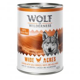 Wolf of Wilderness Adult - Single Protein 6 x 400 g  - Wide Acres - Huhn